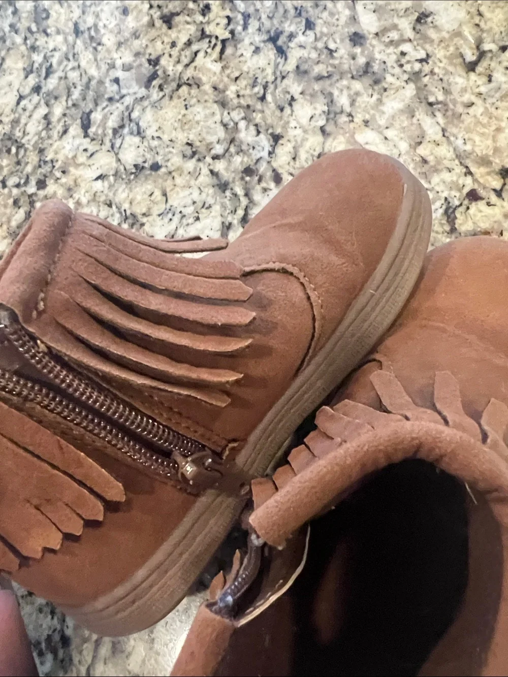 Carter's Brown Fringe Ankle Boots for Kids
